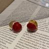 Pendientes de frijol rojo con mal de amores, pendientes sencillos de Corea del Sur, estilo retro, pendientes de temperamento rojo personalizados.