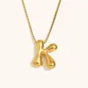 Collar de Diseño de Nicho de Moda Transfronterizo Ins Europeo y Americano Acero Inoxidable Chapado en Oro de 18 Quilates Collar con Letras de Burbuja de Alta Gama para Mujer