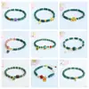 Pulsera de Jade Natural Grado A de Guan Yu con Cuentas Azules de Abaco y Vainas de Loto Joyería Venta al por Mayor en Vivo S5052703