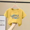 Camiseta de Manga Corta para Niños Ropa de Verano Infantil 2026 Nueva Moderna Elegante Top de Algodón Puro de Media Manga para Niños Grandes