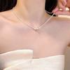 Nuevo collar de cuentas redondas brillantes estrelladas para mujer, personalidad versátil, corto, accesorios de cuentas de la suerte, elegante cadena para la clavícula