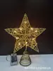 Estrella para la punta del árbol de 10 pulgadas luminosa transfronteriza decoración de árbol de Navidad estrella de cinco puntas de hierro con polvo luminoso fábrica de estrellas para la punta del árbol outlet