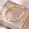 Pulsera para Mujer, Diseño de Corazón Moderno y Elegante, Versátiles Perlas Naturales de Nicho de Agua Dulce, Joyería de Mano de Lujo Accesible de Alta Gama