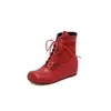 Botas Martin de punta redonda con cordones para estudiantes, botas cortas de invierno y otoño para mujer de talla grande, comercio exterior transfronterizo dropshipping 15-6