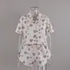 2026 Novo Estilo Europeu e Americano Estampado Solto e Confortável Shorts de Manga Curta Pijamas de Outono e Inverno para Mulheres Exclusivo Transfronteiriço Roupa de Casa Atacado