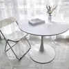 Mesa Redonda Blanca para Uso Doméstico, Mesa de Comedor Sencilla, Mesa y Sillas para Cafetería, Mesa para Reuniones y Recepciones, Mesa Redonda Pequeña de Comedor Tulipán Comercial