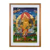Buda Yuan Hui Huang Caishen Thangka Cinco Sobrenomes Deus da Riqueza Estilo Xizang Pintura Decorativa de Entrada Thangka Feito à Mão Pintura Suspensa de Buda Murais