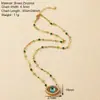 R12 Marca de Moda Moda Europea y Americana Lujo Cadena de Zirconia con Cuentas Ojo del Diablo Collar de la Suerte 40/ 60cm