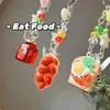 Nuevo [Pan con Mermelada] Comida de Simulación Juego para Celular Cadena para Auriculares Colgante para Bolso Llavero Todo Fósforo Joyería Cordón