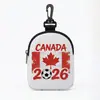 Bolsa de Almacenamiento para Auriculares con Cable, Bolsa de Transporte Portátil, Tarjetero, Billetera para Monedas, Copa Mundial de Fútbol Transfronteriza 2026, Bandera Nacional