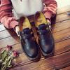 Nuevos Zapatos Mary Jane MARYJANE de Primavera y Otoño 8065 de Caña Baja de Piel de Vaca Estilo Retro Estudiante Británica para Mujer