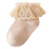 Calcetines de Bebé 2025 Verano Malla Fina Transpirables Algodón Calcetines para Recién Nacidos Borde Suelto Encaje de Princesa Encaje Grande