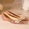 Zapatos de Boda Xiuhe para Mujer Modelo Nuevo 2025, Zapatos de Novia de Doble Uso, Punta Aguda de Cristal, Aumento Oculto de Altura, Zapatos de Salón de Boca Baja para Mujeres Embarazadas