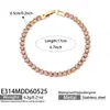 Set de Collar y Pulsera de Diamantes Multicolores Europeo y Americano, Acero Inoxidable Chapado en Oro de 18 Quilates, Fila Única Completamente Incrustada de Diamantes, Joyería de Moda para Mujer