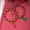 Pulseras Navideñas Transfronterizas, Cascabeles, Adornos de Mano de Perlas, Colgantes de Copo de Nieve y Ciervo, Accesorios Festivos Navideños, Pulseras de Navidad