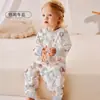 Saco de dormir para bebê, pijama de peça única, macacão para criança pequena, pijama de bebê de manga comprida para primavera/verão, roupas de bebê, saco de dormir com pernas separadas