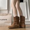 Botines Cortos para Mujer 2025 Nuevo Otoño Piel Suave Botas Martin Melard Zapatos Versátiles de Moda para Mujer Zapatos de Invierno