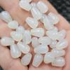 Ágata Blanca Hielo Gota de Agua Jade Cuentas Dispersas Calcedonia Blanca Agujero Pasante Estéreo Gota de Agua Pulsera Collar Aretes Horquilla Cuentas
