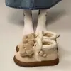 Botas de neve fofas, com sola grossa, forradas com fleece e quentes para mulheres, novo estilo de inverno 2026, projetadas para uso ao ar livre, proporcionando calor e resistência ao escorregamento, sapatos curtos de algodão