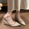 2026 Nuevos Zapatos Planos de Punta Aguda Color Nude Estilo Francés para Mujer, Zapatos de Boca Baja, Zapatos Planos de Moda para el Trabajo