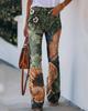 BD 02 260g twill mujer estampado imitación jeans AliExpress ebay Europeo y Americano Comercio exterior pantalones casuales delgados