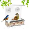 Comedero de Pájaros para Exteriores para Ventana de Balcón, Estación de Alimentación para Edificios Altos, Caja de Comida con Ventosa de Acrílico, Casa para Pájaros, Soporte para Comedero, Plataforma de Observación de Pájaros en Árbol