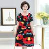 Falda adelgazante de manga corta con estampado que cubre la piel, novedad de verano 2024, vestido elegante holgado de talla grande de longitud media para mujer