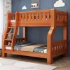 Litera, Cama Doble Pequeña, Toda de Madera Maciza, Cama Alta y Baja para Adultos y Niños, Litera para Dormitorio de Estudiantes de Secundaria