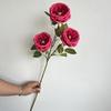 Nuevas 3 Flores Artificiales Austin Rose Flores de Boda Ramo de Flores Falsas Flor de Seda de Alto Sentido Floricultura Decorativa