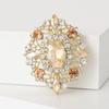 Moda Europeia e Americana Novo Broche Oval de Strass Feminino Palácio Retrô Atmosférico Botão de Xale Casaco Casaco Pin Acessórios