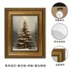 Decoração de Árvore de Natal Personalizada de Fábrica da Amazon Pintura Sprayada em Tela Moldura Dourada Retrô Pintura para Pendurar na Parede de Fundo do Quarto Sala de Estar