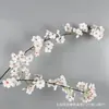 Flor de pereira de duas pétalas, flor de cerejeira de caule longo, flor de cerejeira pendente, flores artificiais decorativas estilo Zen, decoração de salão de casamento, flores artificiais estilo chinês