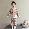 Pijama de niña para otoño e invierno, cárdigan de franela, conjunto de forro polar de coral, ropa de estar cálida de invierno para niña pequeña