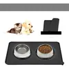Tapete de silicone para comedouro de pet, bandeja à prova d'água, antiderrapante, tapete para tigela, tapete de comida, tapete de alimentação para pet, tapete anti-sujeira para o chão