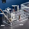 Caja de Almacenamiento Transparente de Acrílico para Escritorio con Cajones Múltiples Compartimentos para Cosméticos, Labiales, Joyería Estante de Almacenamiento para Tocador
