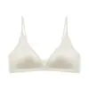 Sutiã de Triângulo com Decote Profundo em V e Alça Fina Estilo Francês para Mulheres, Sem Costura, Minimiza Seios Grandes, Puro e Sexy, Sutiã Push-Up