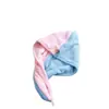 Touca Seca Cabelo Microfibra Espessa Super Absorvente Touca de Banho Adulto Fleece Coral Camada Dupla Não Sopra Cor Dupla Touca Seca Cabelo