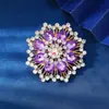 Moda Europeia e Americana Liga de Zinco Strass Recortado Girassol Broche Clássico Roupas Femininas Corsage Broche de Joia Pode Ser Criptografado