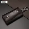 Nova Bolsa de Chaves Masculina de Couro Genuíno, Bolsa de Chaves de Carro Masculina de Couro Genuíno para Pendurar na Cintura, Bolsa de Chaves Feminina Grande Capacidade da Moda