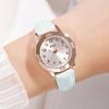 Xinkon Relógio Feminino Estilo Coreano Moda Novo Cravejado com Diamantes Simples Pequeno Relógio à Prova d'Água Relógio de Quartzo Feminino Relógio de Estudante Couro