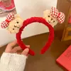 Diadema de Felpa Oso con Lazo para el Cabello para Mujer Otoño e Invierno Pinza para el Cabello Prensado Diadema para Lavarse el Cabello Antideslizante Pinza para el Cabello Coleta para Niña Dulce Adorno para la Cabeza