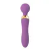 Vibrador AV femenino de silicona de doble cabezal de frecuencia variable transfronterizo, varilla de masaje recargable, masturbador, juguete sexual para adultos