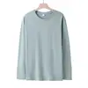 Camiseta de manga larga para hombre, color liso, algodón peinado, cuello redondo, camiseta interior, primavera y otoño, talla grande, camiseta, suéter fino, fabricantes, venta al por mayor
