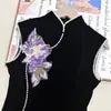 Estilo europeo y americano, bordado de lentejuelas de lujo ligero, aplicación de pájaro, encaje con bordado de perlas tridimensional, accesorios para vestidos de novia y cheongsams, adornos hechos a mano