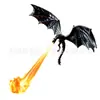 Novo produto transfronteiriço Dragon Flame Book Nook, luminária de estante luminosa com chama de dragão cuspidor de fogo, artesanato impresso em 3D
