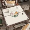 Mantel de Mesa de Cuero Chino Impermeable y a Prueba de Aceite Mantel Resistente al Desgaste Anti-Escaldaduras Mesa de los Ocho Inmortales Mantel Cuadrado Alfombrilla para Mesa Sin Lavado