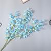 Buquê de flores de simulação azul, material de seda, flor falsa de plástico, decoração de sala de estar, decoração de mesa, casamento, arte de flores vermelhas