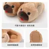 Chinelos de Algodão com Desenho de Cachorro para Mulheres no Inverno, Chinelos de Pelúcia Quentinhos Antiderrapantes para Uso Interno para Homens, Chinelos de Inverno para Homens
