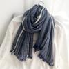 Bufanda de lino nueva de otoño e invierno para mujer, clásica para hombre, de algodón y lino, casual, de comercio exterior, chal retro plisado