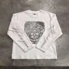 Y2k retro americano punk tendencia gótico estilo europeo y americano alta calle Harajuku subcultura camiseta de manga larga estampada